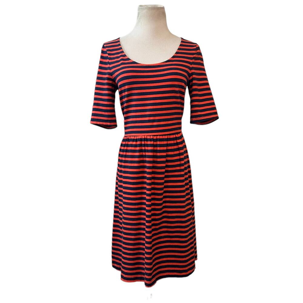 Old Navy red blue stripes short sleeves mini dress size small